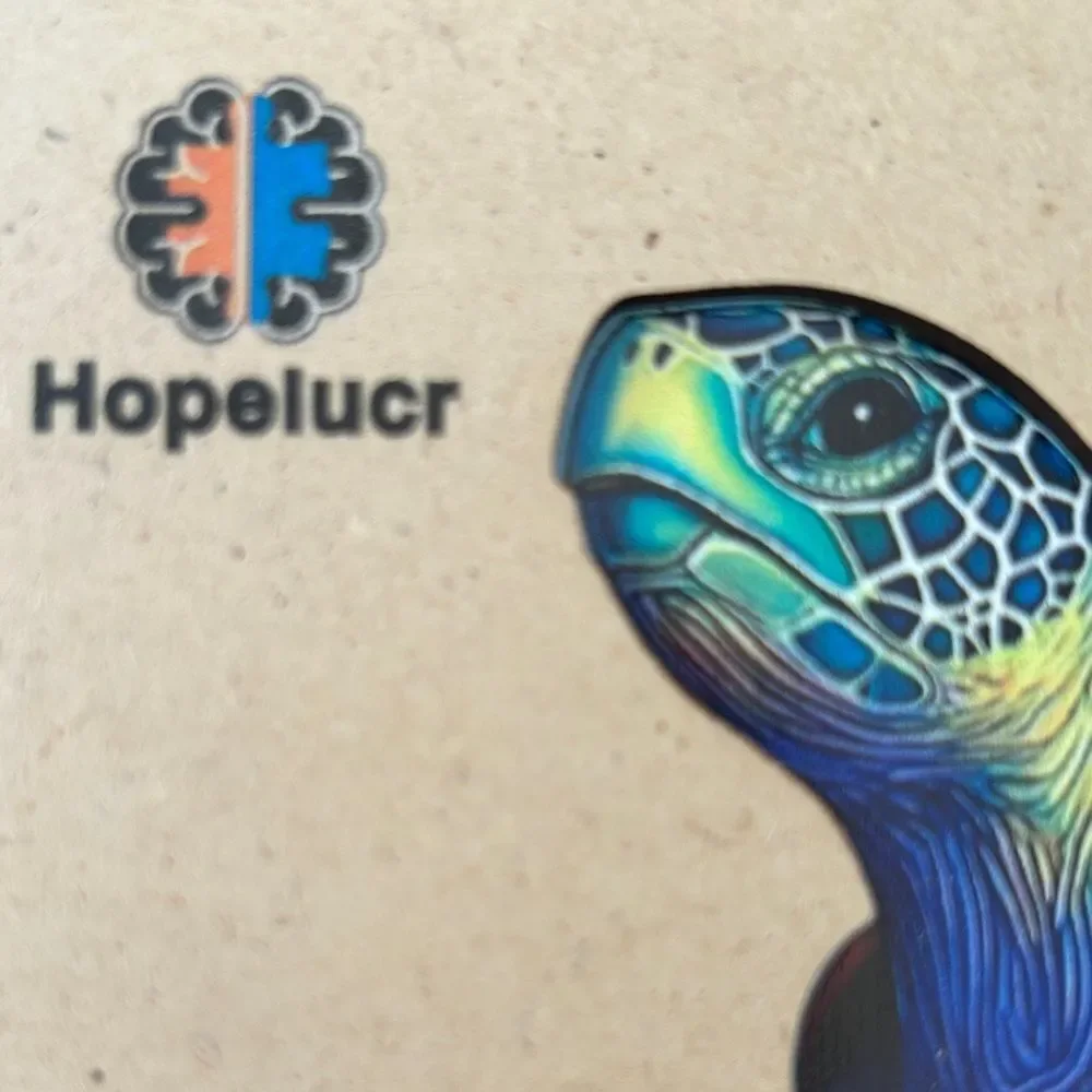 Colorful Sea Turtle Art 🖼️ Puzzle 🧩 wood box & burlap bag